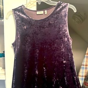 Logo by Lori Goldstein Dark Purple Velvet Top Size Small